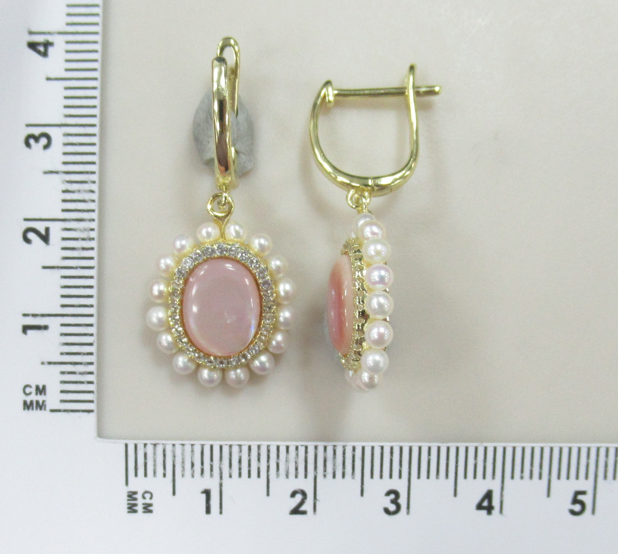 Серебряные серьги с перламутром и жемчугом